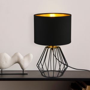 Svart bordslampa modern, Kjell, med brytare