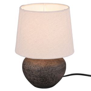 Keramik bordslampa brun, Ulo, med brytare