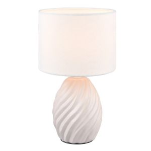 Vit bordslampa retro, Roeland, med brytare