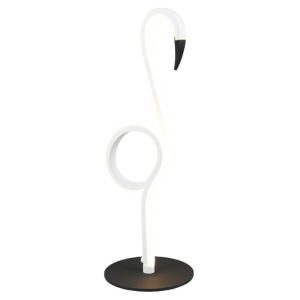 Vit bordslampa design, Puk, 6W, 3000K LED, med brytare