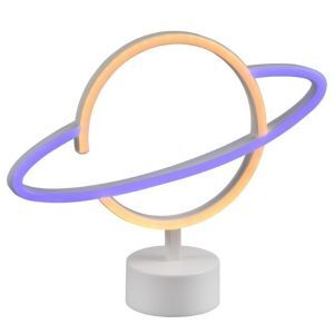 Vit bordslampa barn plast, Planet, 2W, 3000K LED, med brytare