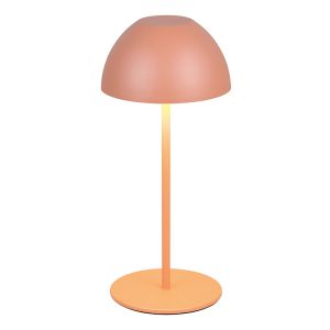Orange uppladdningsbar bordslampa plast, Mikhail, 2W, 3000K LED, IP44, med beröringsdimmer