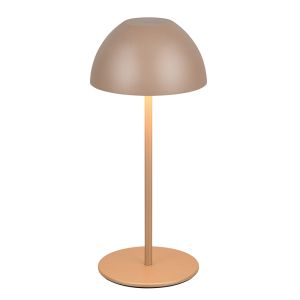 Brun uppladdningsbar bordslampa plast, Mikhail, 2W, 3000K LED, IP44, med beröringsdimmer