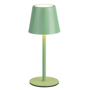 Grön uppladdningsbar bordslampa metall, Priya, 1,6W, varm till kall vit justerbar LED, 3 stegs dimmer