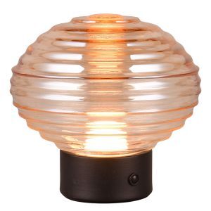 Svart uppladdningsbar bordslampa retro, Walid, 2W, 3000K LED, med beröringsdimmer