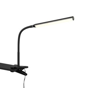 Svart klämlampa modern, Rommert, 5W, varm till kall vit justerbar LED, med beröringsdimmer