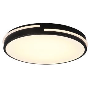 Svart plafond modern, Fadi, 24W, varm till kall vit justerbar LED, met fjärrkontroll