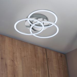 Nickel plafond modern, Kobus, 27W, varm till kall vit justerbar LED, met fjärrkontroll