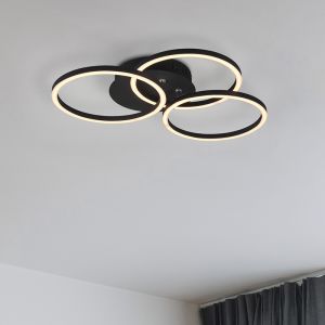 Svart plafond modern, Kobus, 27W, varm till kall vit justerbar LED, met fjärrkontroll