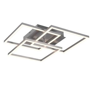 Nickel plafond modern, Bibiana, 28W, varm till kall vit justerbar LED, met fjärrkontroll