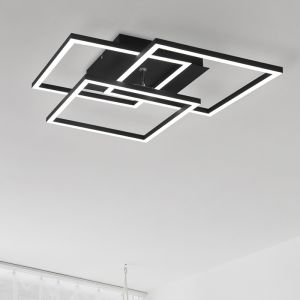 Svart plafond modern, Bibiana, 28W, varm till kall vit justerbar LED, met fjärrkontroll
