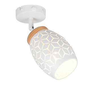 Vit väggspotlight modern, Delana, med brytare