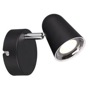 Svart väggspotlight modern, Taj, 3W, 3000K LED