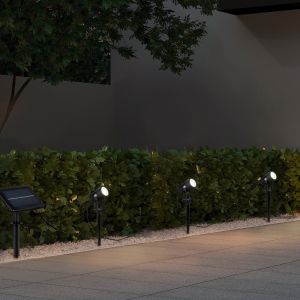 Svart solcellslampa markspjut, Mijke, 0,5W, 4000K LED, IP44