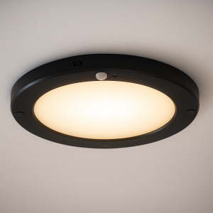 Plast taklampa med sensor svart, Luan, 20W, 3000K LED