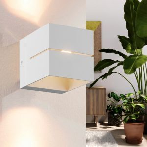 Modern up down vägglampa vit, Gedser