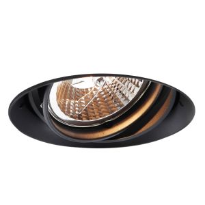 Modern infälld spotlight trimlös svart, Wilhelm, GU10 AR111