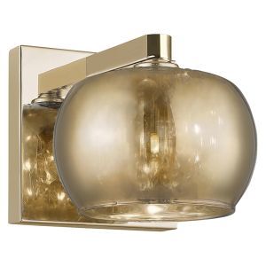Design vägglampa guld, Krystel