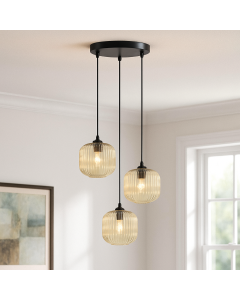 Retro fönsterlampa bärnstensfärgad, Charlois