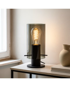 Design bordslampa grå, Dilaram, med brytare