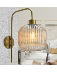 Design vägglampa bärnstensfärgad, Charlois