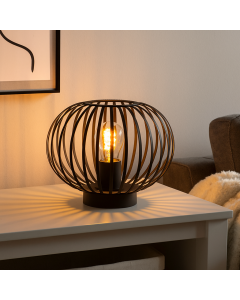 Industri bordslampa svart, Lieve, med brytare