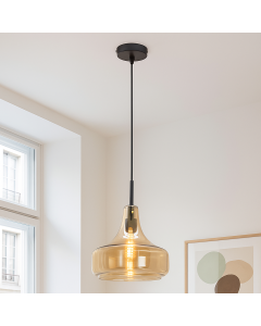Modern fönsterlampa bärnstensfärgad, Yael