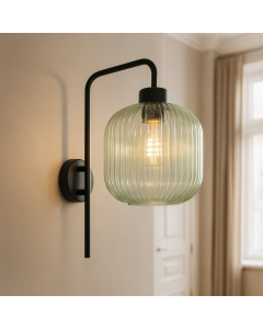 Design vägglampa grön, Charlois
