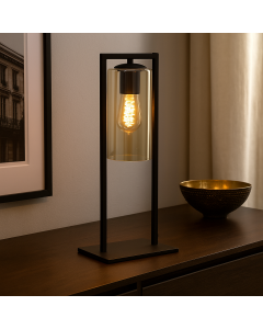 Industri bordslampa svart, Tonia, med brytare