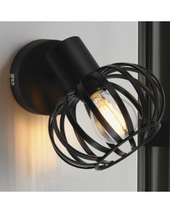 Industri väggspotlight svart, Lieve