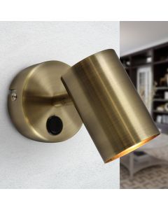 Modern vägglampa brons, Elena, med brytare