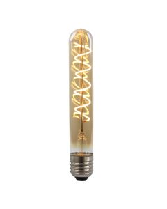 Dimbar Olucia E27 rörlampa LED Damien, bärnstensfärgad, 4W, 2200K