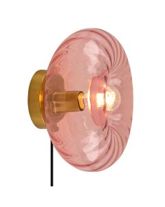 Retro vägglampa rosa, Diane, med brytare