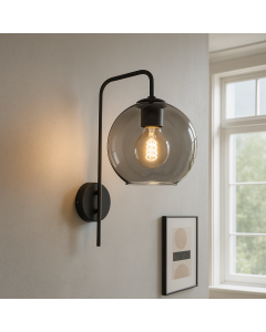 Design vägglampa grå, Giada, med brytare