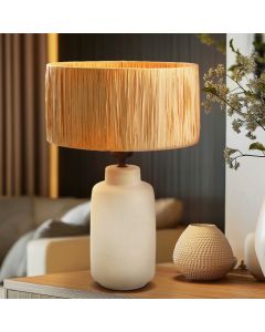 Papper bordslampa brun, Daisy, med brytare