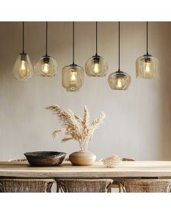Modern fönsterlampa bärnstensfärgad, Caia