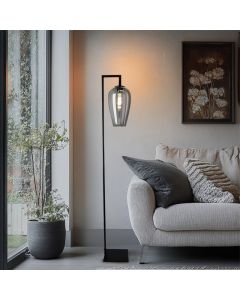 Design golvlampa grå, Andy, med brytare
