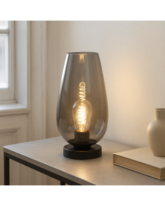 Design bordslampa grå, Andy, med brytare