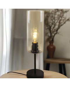 Modern bordslampa bärnstensfärgad, Gaya, med brytare