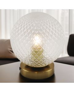 Retro bordslampa transparent, Johnson, med brytare