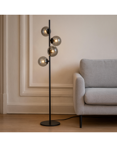 Design golvlampa grå, Remo, med brytare