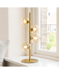 Design bordslampa transparent, Remo, med brytare