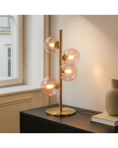 Design bordslampa rosa, Remo, med brytare