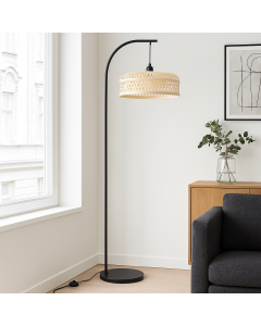 Bambu golvlampa brun, Jennifer, med brytare