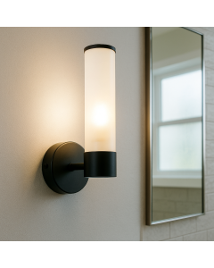 Modern badrumslampa vägg svart, Callum, IP44