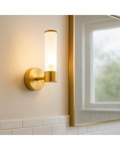 Modern badrumslampa vägg guld, Callum, IP44