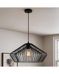 Industri fönsterlampa svart, Matti