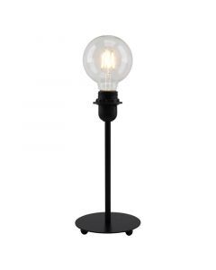 Svart bordslampa utan skärm metall, Eileen, med brytare