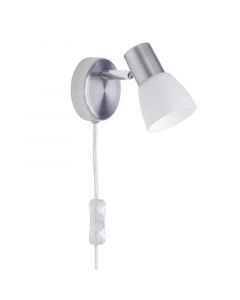 Metall vägglampa krom, Alaya, med brytare