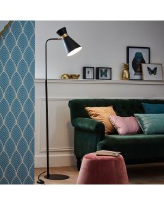 Modern golvlampa guld, Albane, med brytare